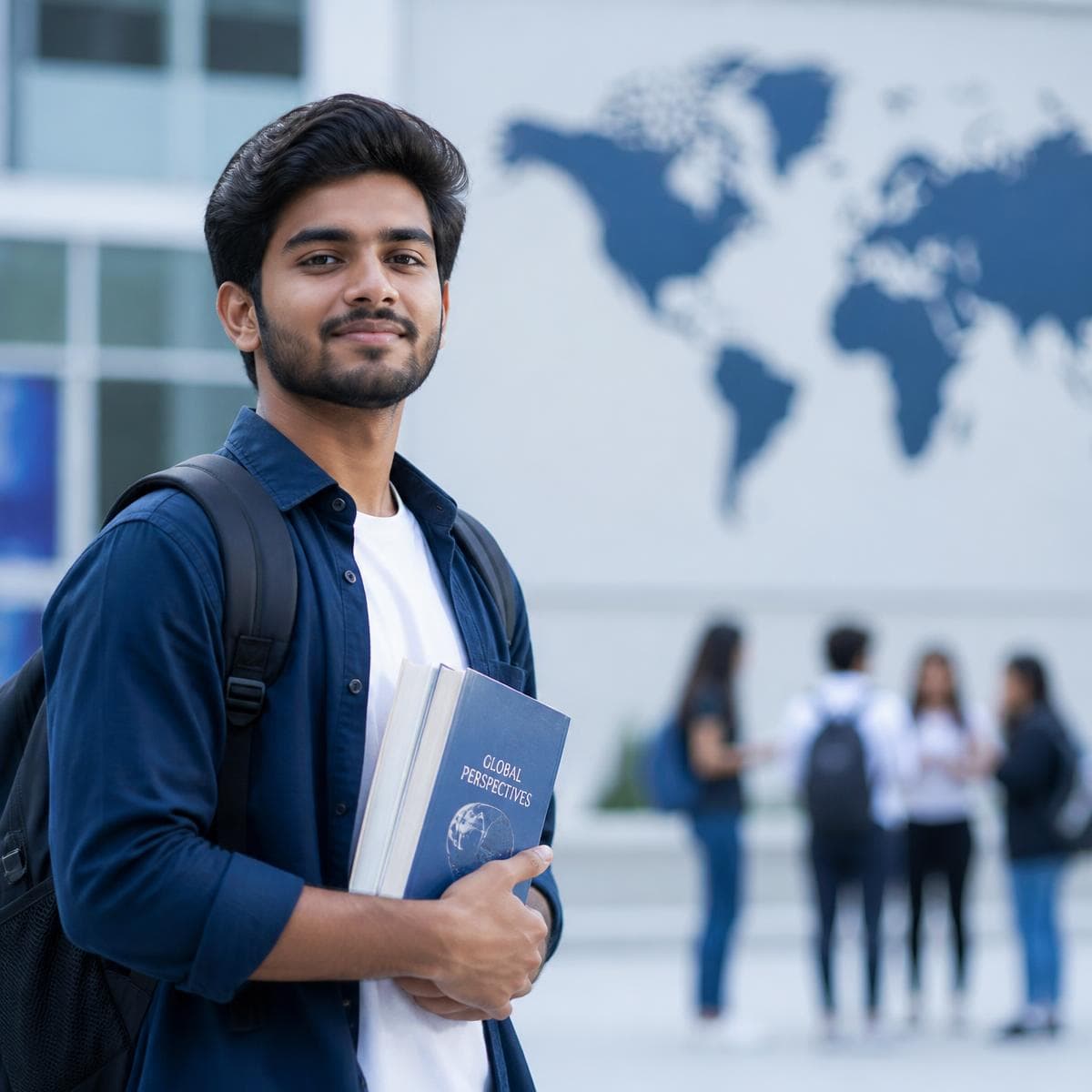 A student discussing university options with a study abroad counsellor