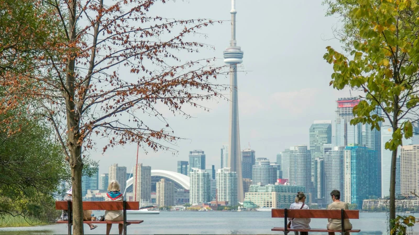 Toronto city skyline in Canada on a clear day